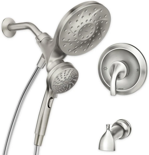Moen 82304Srn Engage Magnetix Çok İşlevli El Duşu Ve Yağmur Duşu Kombo, Spot Dirençli Fırçalanmış Ni ürün görseli 1