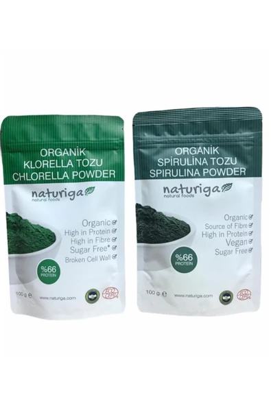 Naturiga Organik Spirulina Tozu Organik & Klorella Chlorella Tozu ürün görseli 1