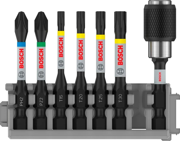 Bosch Professional Accessories Accessories 7 Parçalı Tornavida Ucu Seti (Impact Control, T/Pz/Ph Uçl ürün görseli 1