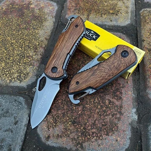 Knivox Buck X74 Ahşap Kabze Kamp Çakısı ürün görseli 1