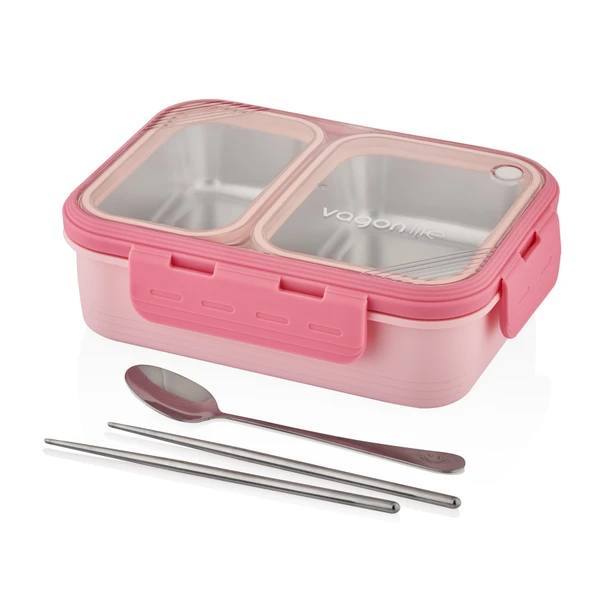 Vagon Çelik Beslenme Kutusu Lunch Box Paslanmaz 700 Ml Xc-7096 (Karışık Renk 1 Adet) ürün görseli 1