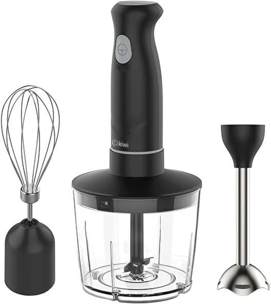Kiwi Kc-8219H Güçlü 500W Siyah El Blender Seti – Parçalama Ve Çırpma Deneyimi, Paslanmaz Çelik Bıçak ürün görseli 1