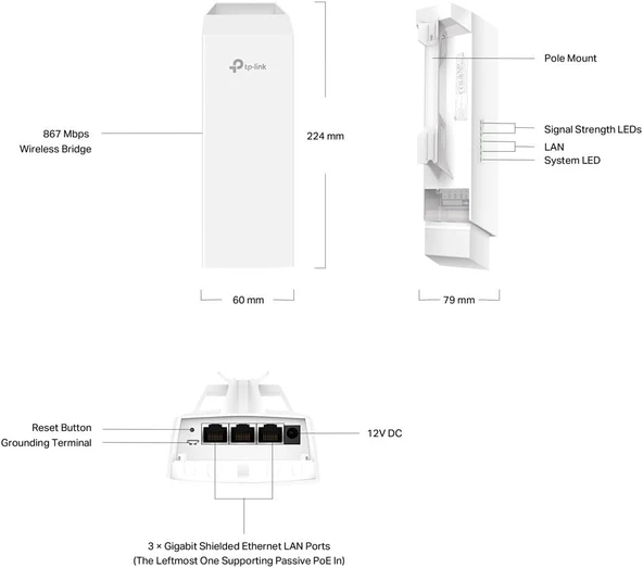 Tp-Link Eap211-Bridge Kit Lr Ap In-Out 2Xgbe - Resim 5