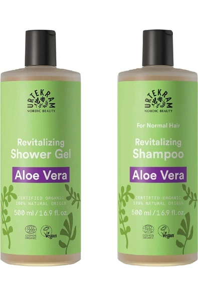 Urtekram Organik Aloe Vera Şampuan 500 Ml + Aloe Vera Duş Jeli 500 Ml ürün görseli 1