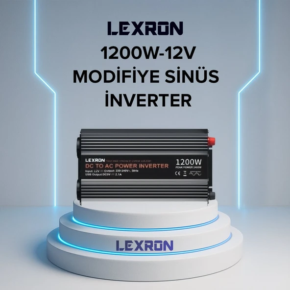 Lexron 1200W- MODİFİYE SİNÜS İNVERTER (12V) ürün görseli 1