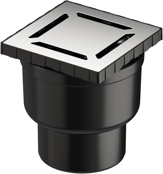Vitra V-Flow Kare 5607324 Yalıtımlı Duş Kanalı, Alttan Çıkışlı, 15X15 Cm, Dk 800 Kapak, Parlak Krom ürün görseli 1