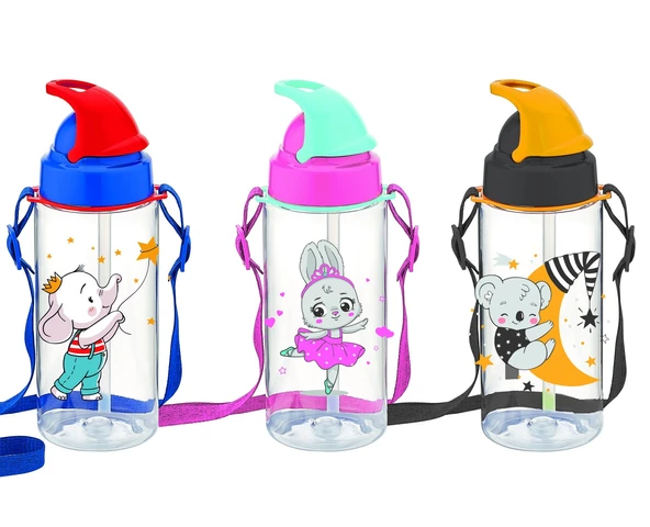 Gıpta Third Tritan Desenli Pipetli Matara (Suluk) 500 Cc (Karışık Renk) K7511 ürün görseli 1