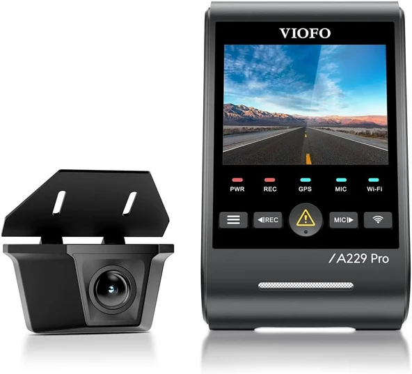 Viofo A229 Pro W 2 Kameralı Ön+Arka Su Geçirmez 4K+2K Sony Starvis 2 Sensör Gps'Li Araç Kamerası ürün görseli 1