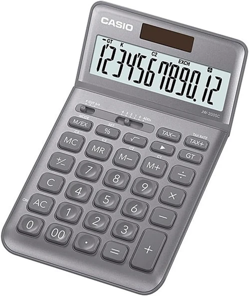 Casio Jw-200Sc-Gy Masa Tipi 12 Hane Hesap Makinesi ürün görseli 1