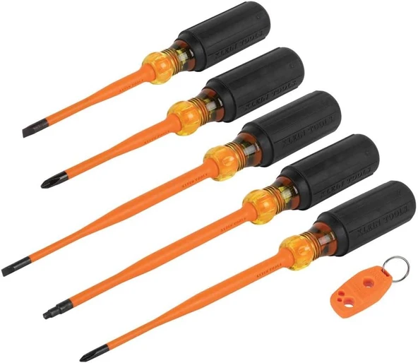 Klein Tools 33736Ins Yalıtımlı Tornavida Seti, Phillips, Dolap Ve Kare Uçlu 1000V İnce Uçlu Sürücü, ürün görseli 1