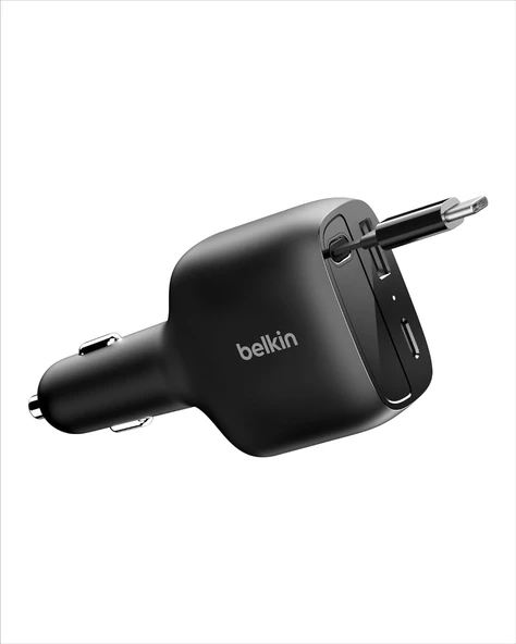 Belkin Usb-C Araç Şarj Cihazı, 75 W, 75 Cm Geri Çekilebilir Usb-C Kabloyla, Iphone Şarj Cihazı, Ipho ürün görseli 1