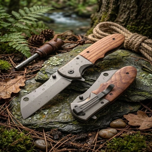 Knivox Browning YA-DA104 Ahşap Kabze Survival Tanto Kamp Çakısı ürün görseli 1