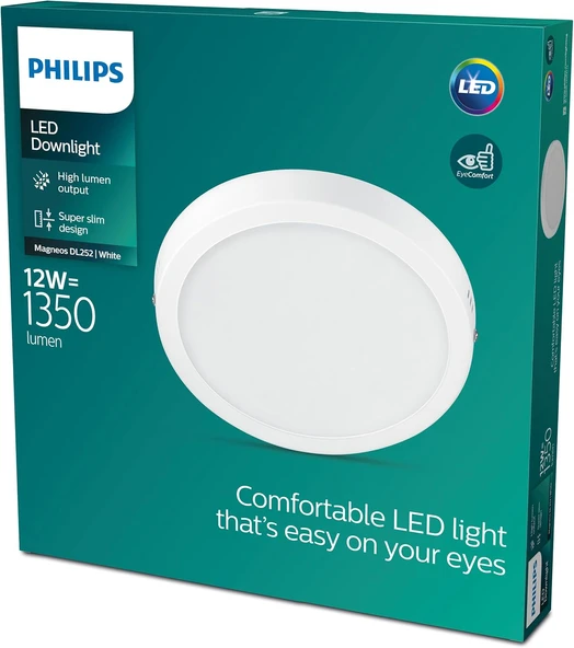 Philips Magneos Yuvarlak Tavan Lambası 12W 1350 Lumen 4000K Gün Işığı (21 Cm) ürün görseli 1
