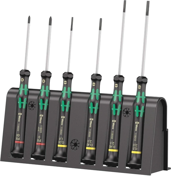 Wera Elektronikçi Tornavida Seti 2035/6 A + Raf, 6 Parça, 05118150001 ürün görseli 1