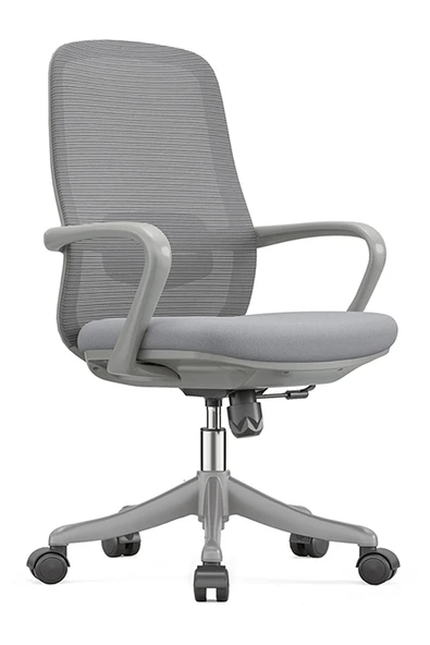 Ofisbazaar Lavander Fileli Çalışma Koltuğu | Ergonomik Şef ve Toplantı Koltuğu Gri ürün görseli 1