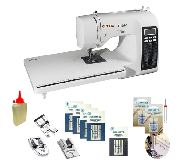 Elmas Tr220 Elektronik Dikiş Makinesi (Uzatma Tablalı) - Siyah- Hediye Seti ürün görseli 1