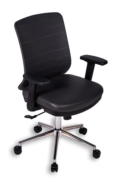 Ofisbazaar UP Deri Çalışma Koltuğu | Ergonomik Şef ve Toplantı Koltuğu Martin 06- Gri Deri ürün görseli 1