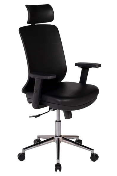 Ofisbazaar UP Deri Yönetici Koltuğu | Ergonomik ve Modern Tasarım Martin 01- Siyah Deri ürün görseli 1