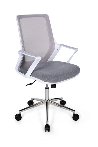 Ofisbazaar Alf Beyaz Fileli Çalışma Koltuğu | Ergonomik Şef ve Toplantı Koltuğu Gri ürün görseli 1