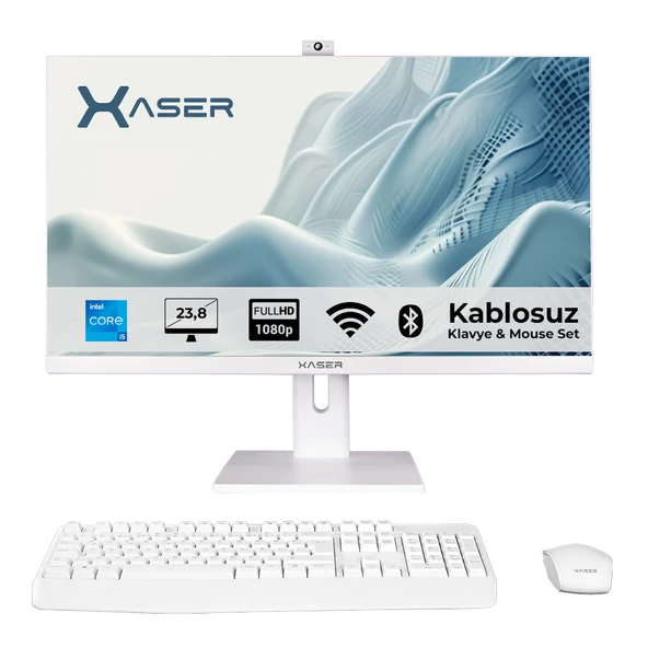 Xaser Xs171 i3 12100 16GB Ram 1TB SSD 23.8" Webcam + Wifi+ BT All In One Bilgisayar ürün görseli 1