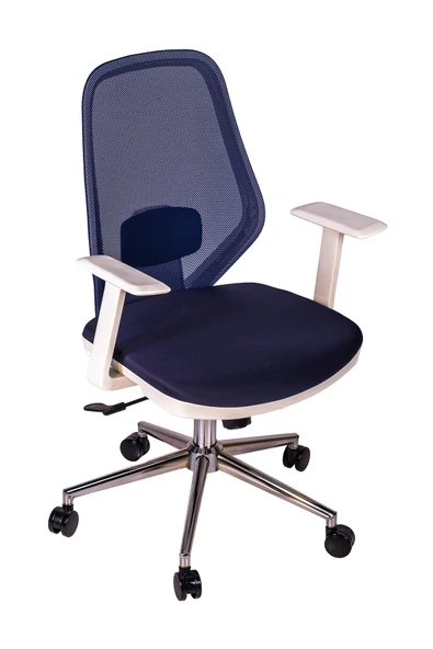 Ofisbazaar Dali Beyaz Fileli Çalışma Koltuğu | Ergonomik Şef ve Toplantı Koltuğu Lacivert ürün görseli 1
