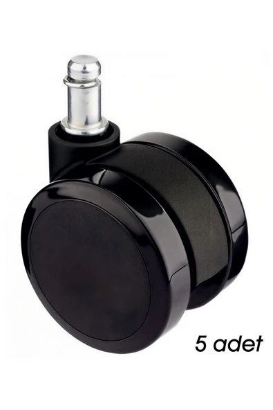 Ofisbazaar Yedek Sandalye Tekerleği 60 mm 5'li Paket Siyah ürün görseli 1