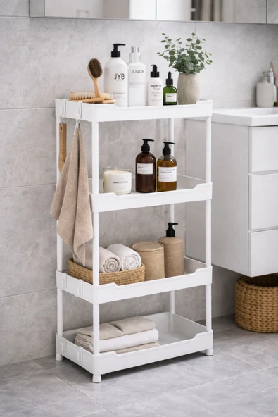 Metsar Home 4 Katlı Banyo Rafı - Banyo Düzenleyici Çok Amaçlı Banyo,Mutfak,Havlu Organizeri ürün görseli 1