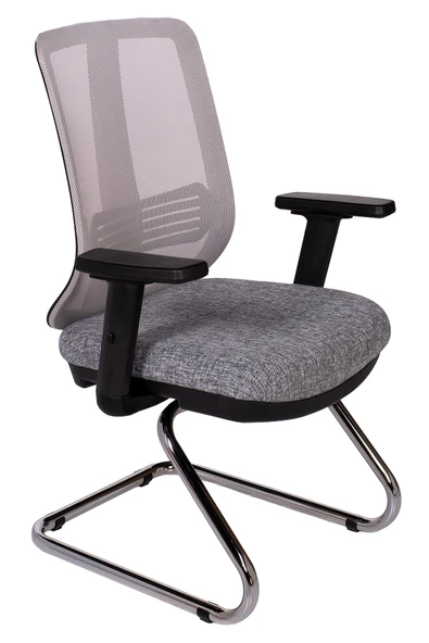 Ofisbazaar UP Fileli Misafir Koltuğu | Ergonomik Toplantı ve Bekleme Koltuğu Gri ürün görseli 1