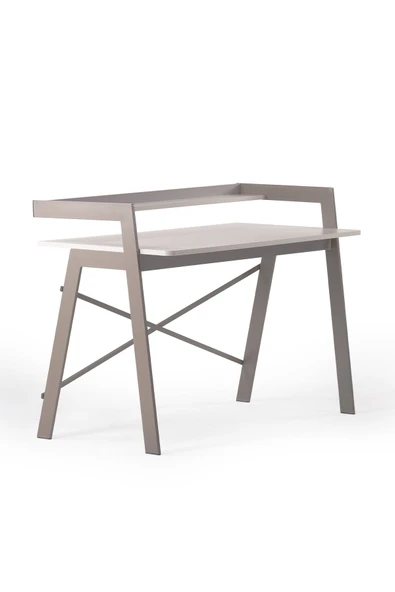 Ofisbazaar Home Desk 120x60 cm – Üst Raflı Metal Ayaklı Çalışma Masası ürün görseli 1