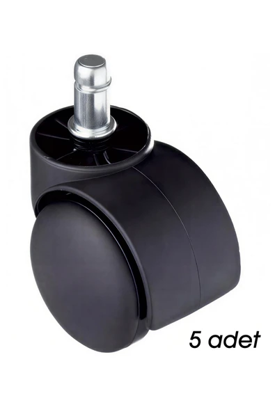 Ofisbazaar Yedek Sandalye Tekerleği 50 mm 5'li Paket Siyah ürün görseli 1