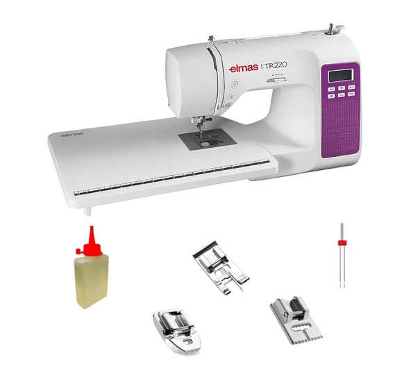 Elmas TR220 Elektronik Dikiş Makinesi (Uzatma Tablalı) - Mor - Hediyeli ürün görseli 1