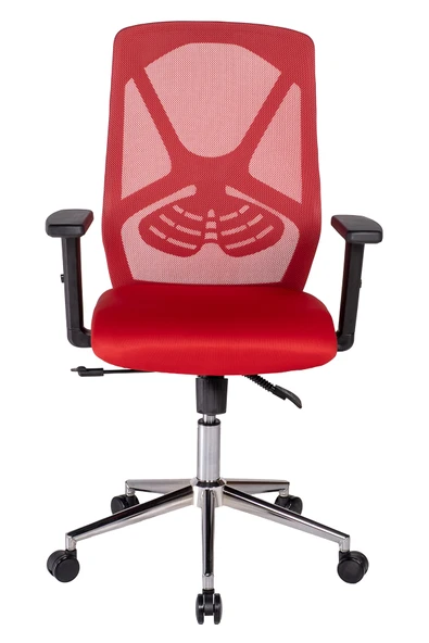Ofisbazaar Dolphin Siyah Fileli Çalışma Koltuğu | Ergonomik Şef ve Toplantı Koltuğu Kırmızı ürün görseli 1