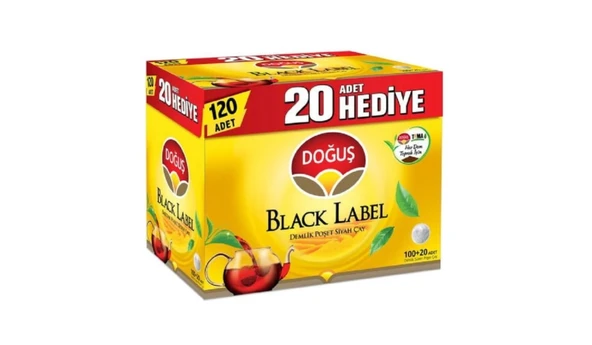 Doğuş Black Label Demlik Poşet Siyah Çay 120'li ürün görseli 1
