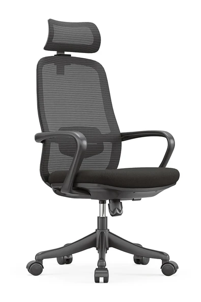Ofisbazaar Rose Manager Ergonomik Fileli Yönetici Koltuğu | Ergonomik Başlıklı Ofis Koltuğu Siyah ürün görseli 1