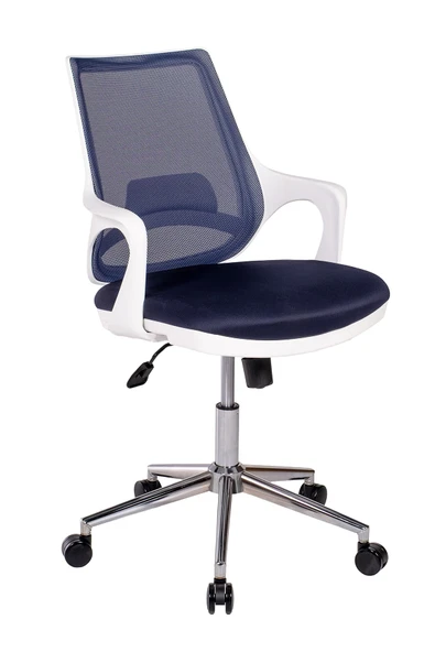 Ofisbazaar Buya Beyaz Fileli Çalışma Koltuğu | Ergonomik Şef ve Toplantı Koltuğu Lacivert ürün görseli 1