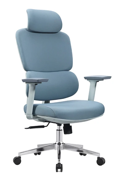 Ofisbazaar Ocean Premium Ergonomik Yönetici Koltuğu | Başlıklı ve Bel Ayarlı Ofis Koltuğu Mavi ürün görseli 1