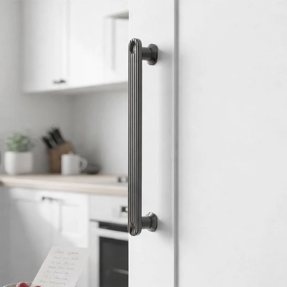 Lüx Özen Metal Mat Skoç Füme Çekmece Kulp 160 mm Modern Dolap Kapak Kulpu Şık Dayanıklı Tasarım ürün görseli 1