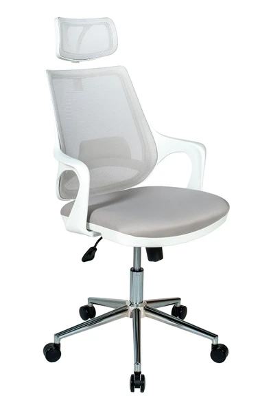 Ofisbazaar Buya Beyaz Fileli Ofis Koltuğu | Ergonomik ve Modern Tasarım Gri ürün görseli 1