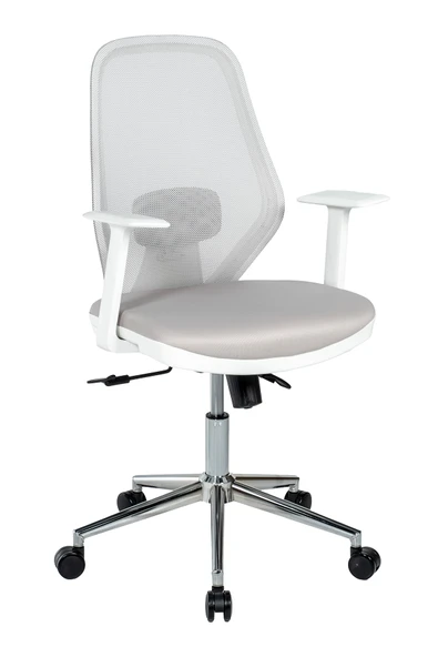 Ofisbazaar Dali Beyaz Fileli Çalışma Koltuğu | Ergonomik Şef ve Toplantı Koltuğu Gri ürün görseli 1