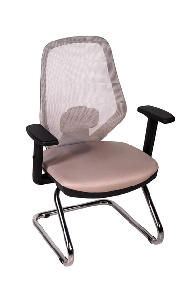 Ofisbazaar Dali Fileli Misafir Koltuğu | Ergonomik Toplantı ve Bekleme Koltuğu Gri ürün görseli 1