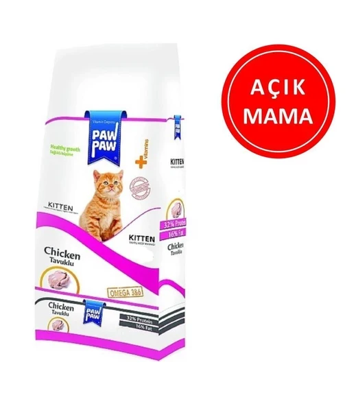 Paw Paw Kitten Tavuk Etli Yavru Kedi Maması 1 Kg AÇIK ürün görseli 1