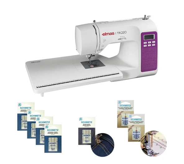 Elmas Tr220 Elektronik Dikiş Makinesi (Uzatma Tablalı) - Mor- İğne Hediyeli ürün görseli 1