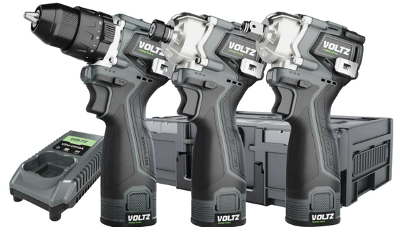 Voltz VZ16-3KIT 16.8V/2Ah. Somun Sıkma/Darbeli Vidalama/Darbeli Matkap 3'lü Set ürün görseli 1