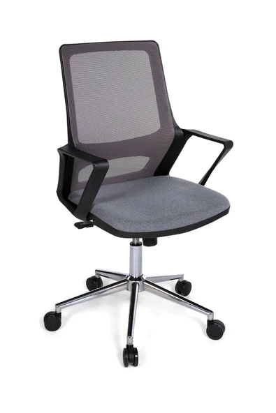 Ofisbazaar Lizz Gri Fileli Çalışma Koltuğu | Ergonomik Ofis ve Ev Koltuğu Gri ürün görseli 1