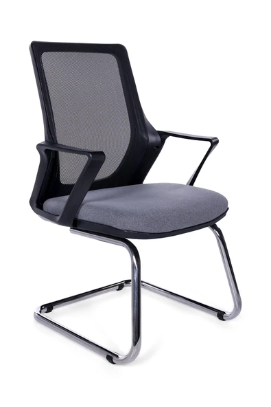 Ofisbazaar Lizz Gri Fileli Bekleme Koltuğu | Ergonomik Ofis ve Ev Koltuğu Gri ürün görseli 1