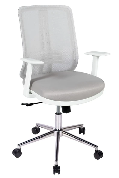 Ofisbazaar UP Beyaz Fileli Çalışma Koltuğu | Ergonomik Şef ve Toplantı Koltuğu Gri ürün görseli 1