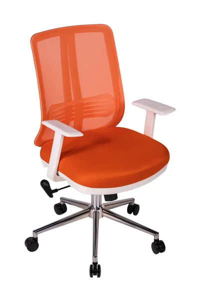 Ofisbazaar UP Beyaz Fileli Çalışma Koltuğu | Ergonomik Şef ve Toplantı Koltuğu Turuncu ürün görseli 1