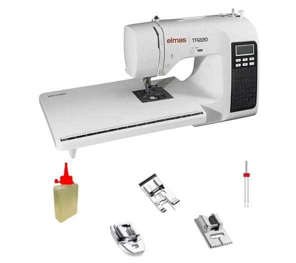 Elmas Tr220 Elektronik Dikiş Makinesi (Uzatma Tablalı) - Siyah - Hediyeli ürün görseli 1