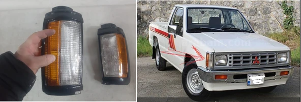İKİ ADET fiyatıdır MITSUBISHI L200 Mitsubishi L200 Kamyonet pikap Pickup 1987-1998 ÖN SİNYAL LAMBASI siyah renk SAĞ VE SOL İKİ ADET FİYATIDIR ürün görseli 1