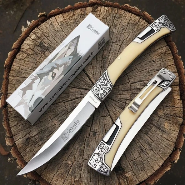 Knivox Columbia Company A3165-C İşlemeli Manuel Kamp Çakısı ürün görseli 1
